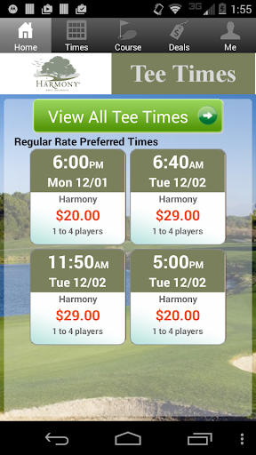 Harmony Golf Tee Times