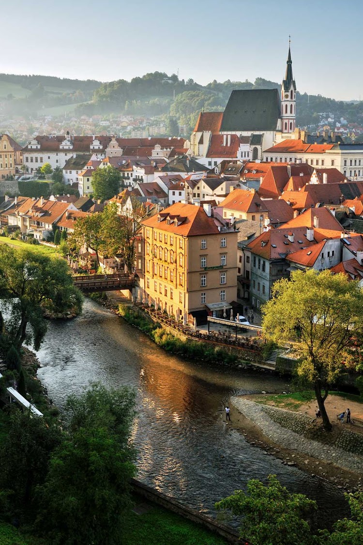 The historic center of Cesky Krumlov, in the south of the Czech Republic, appears much as it did 500 years ago.
