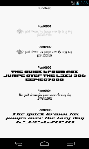 Fonts for FlipFont 90
