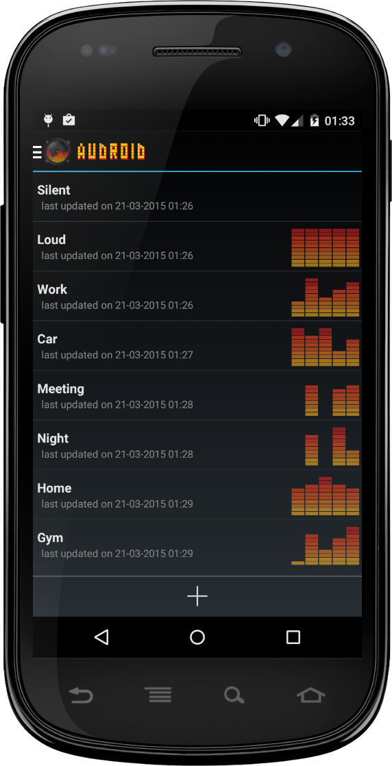 Audroid Pro the AudioManager Screen 3