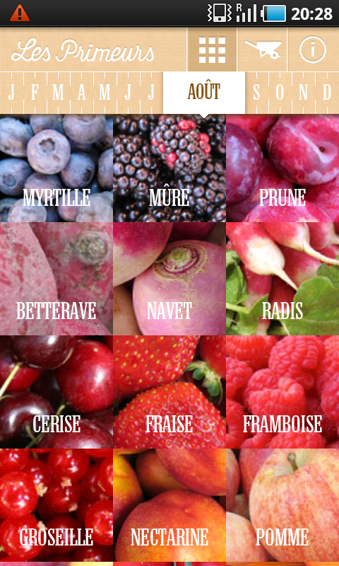 Android application Primeurs Fruits Légumes screenshort