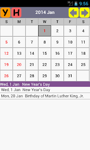 US Holiday Calendar 2015