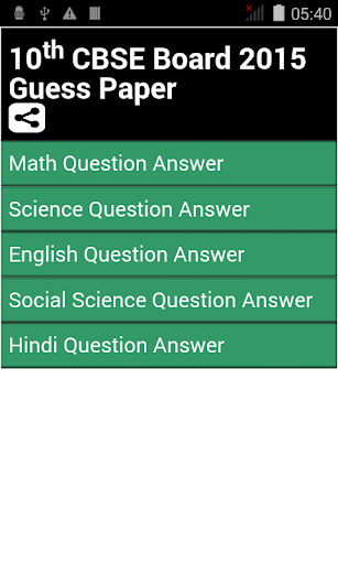 10th CBSE Guess papers 2015