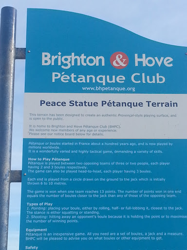 Peace Statue Petanque Terrain