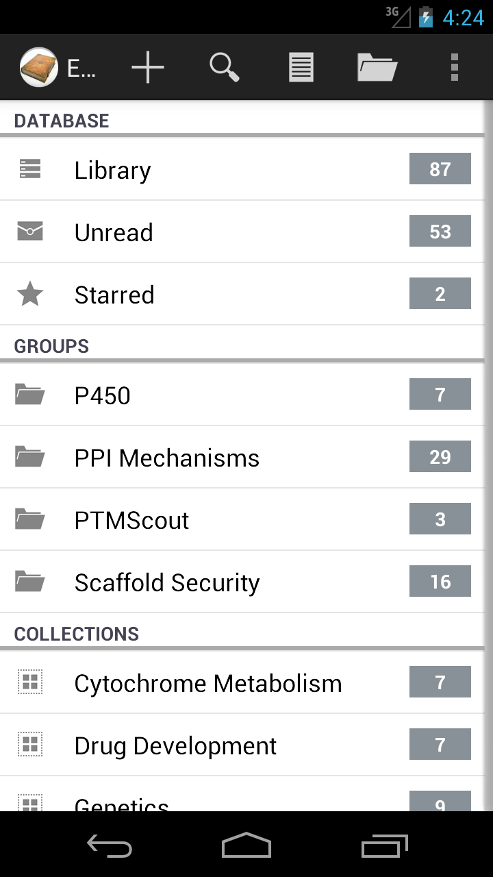 Eratosthenes Reference Manager Screen 1
