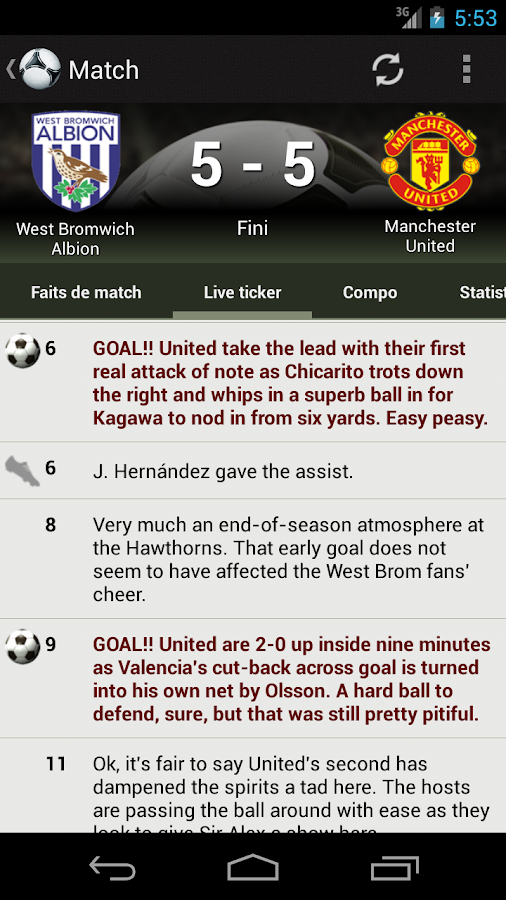 Soccer Scores Fotmob android