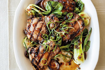 Asian-Flavored Chicken with Shiitakes and Bok Choy