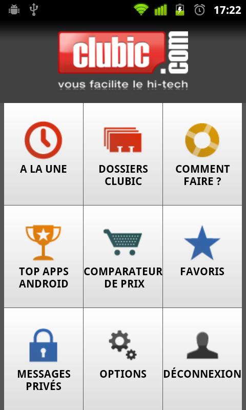 Android application Clubic screenshort