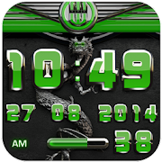 dragon digital clock green