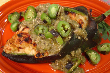 Chipotle Sweet Potato Stuffed Chiles Rellenos