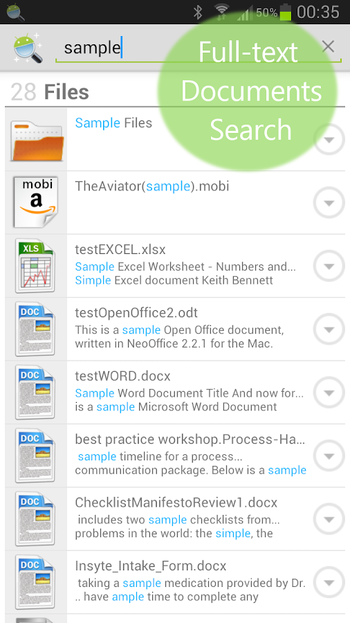    Andro Search (Files Contacts)- screenshot  