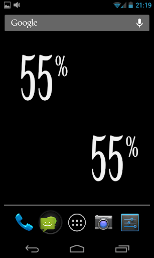 Percentage battery widget