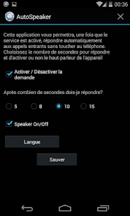Capture d'ecran de l'application Android Autospeaker Handsfree