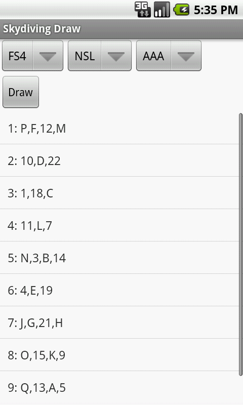 Skydiving Draw Screen 3