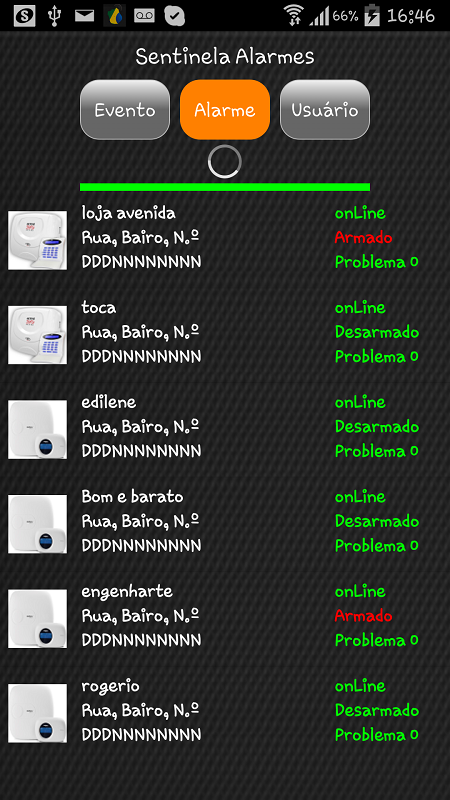 Sentinela Alarmes Screen 2