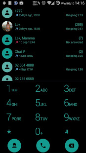 Dialer theme Flat Black Green - náhled