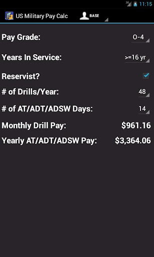 US Military Pay Calc