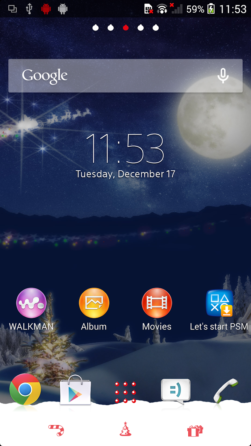 XPERIA™ Christmas Theme Screen 1