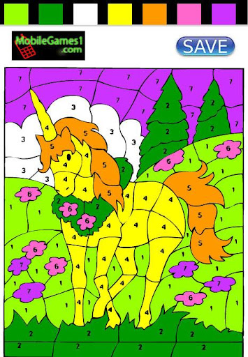 Unicorn Coloring By Numbers