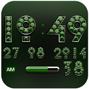 Digi Clock Widget Green Diamond