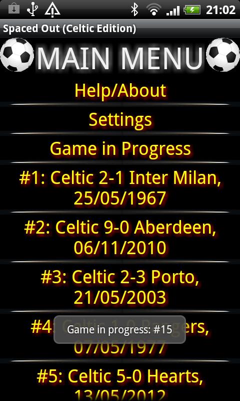 Spaced Out (Celtic) Screen 2