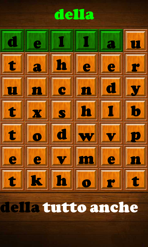 Android application Find a WORD among the letters screenshort