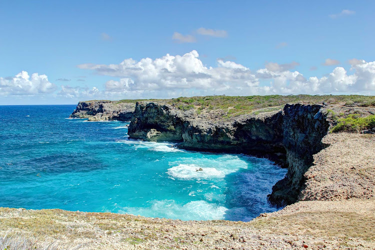 The cliffs of La Trace des Falaises on Grand Terre, Guadeloupe.