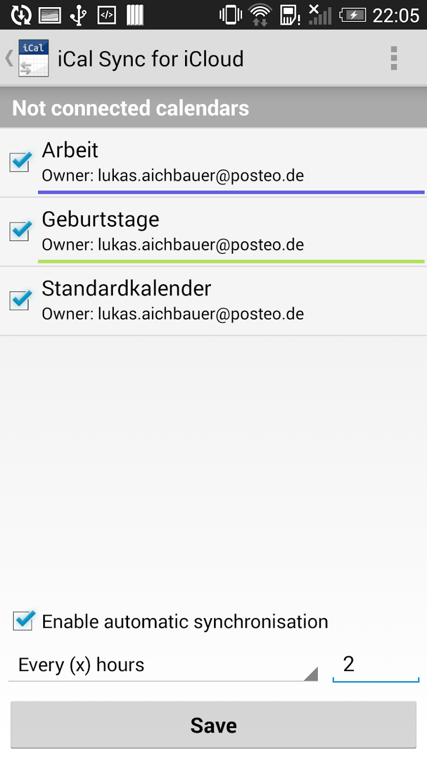 iCal Sync for iCloud Screen 3