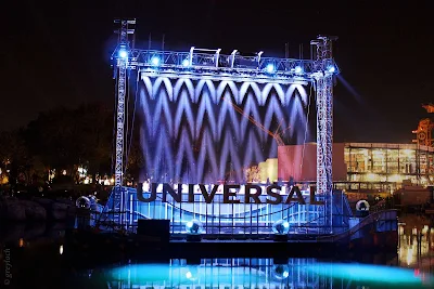 Waterfall cinema at Universal Studios Florida Theme Park in Orlando, Florida.