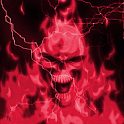 Glowing Red Lightning Skull LP