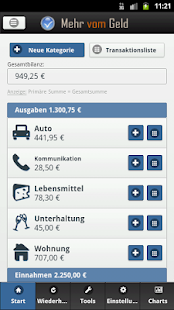 Android-Anwendung Better than Budgeting Screenshot