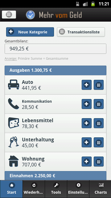 Android application Better than Budgeting screenshort