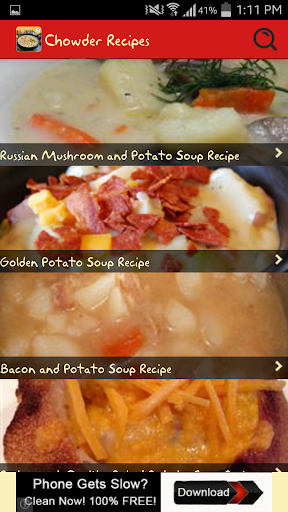 【免費程式庫與試用程式App】Chowder recipes-APP點子