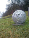 Metal Skulptur Grosser Golf Ball
