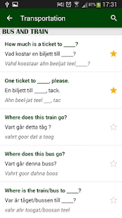 Swedish phrasebook Screenshots 1