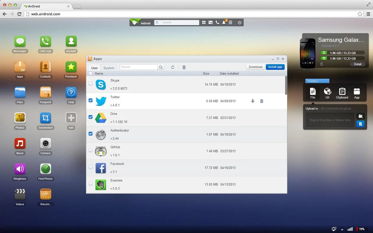 AirDroid - Android on Computer - screenshot