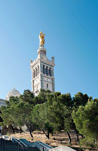 Climb the hill to Notre-Dame de la Garde for a spectacular 360-degree view of Marseille, France.