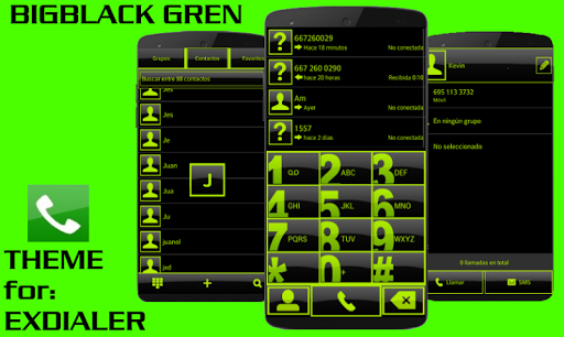 ExDialer Theme BIG BLACK Green
