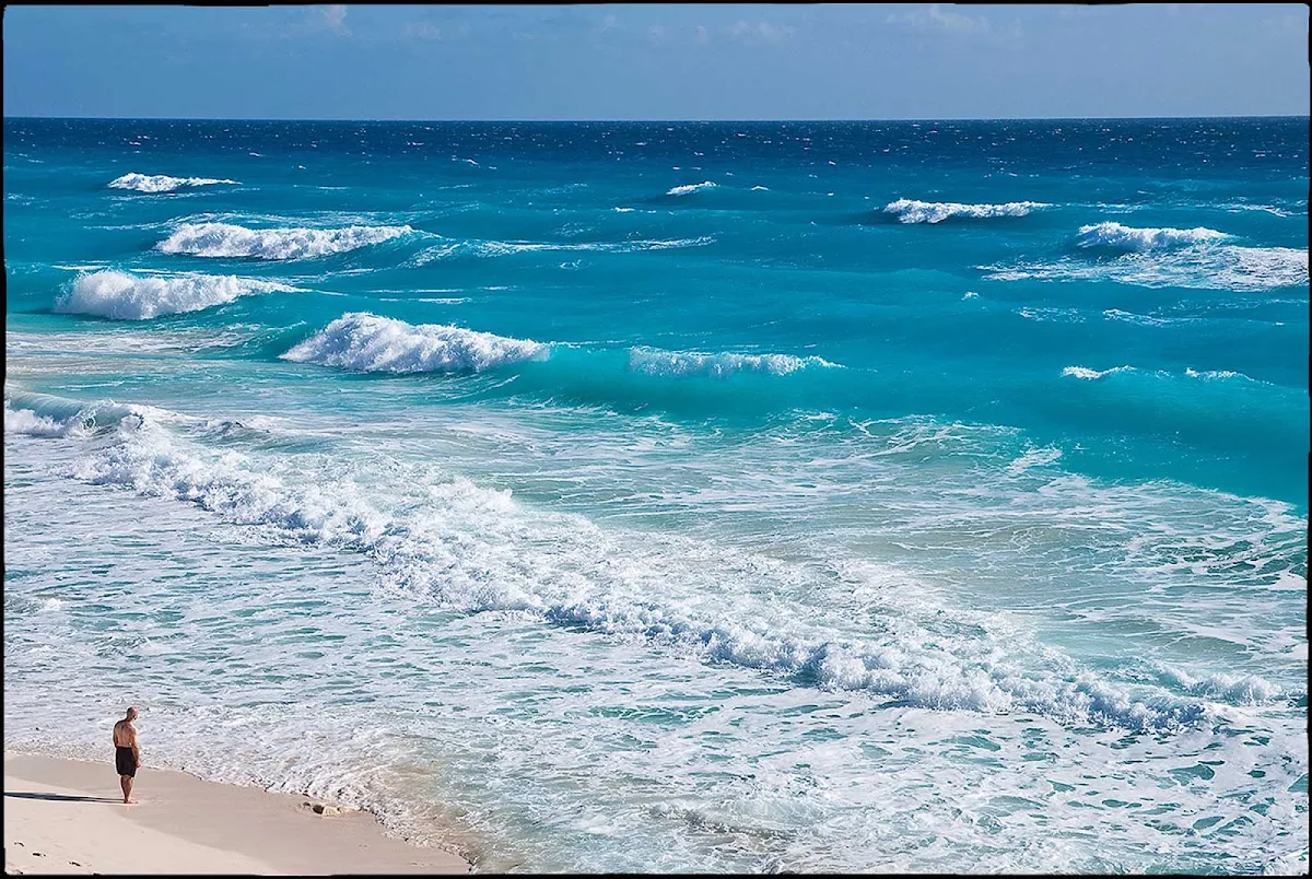 Cancun-quiet-beach - A quiet moment on the beach in Cancun.