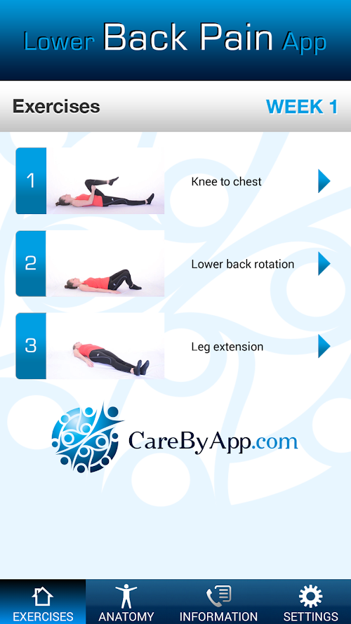 Android application Lower back pain app screenshort