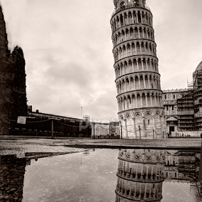 leaning tower reflected by Keith Britton - Buildings & Architecture Public & Historical