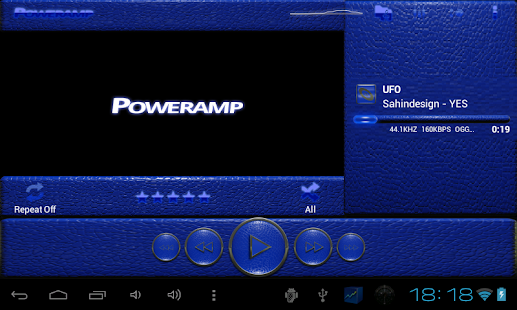 Poweramp skin blue lizard Screenshots 3