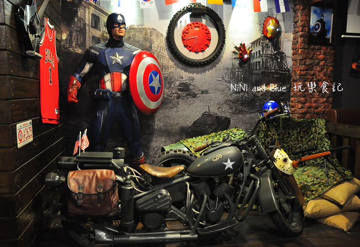 3mins美式餐廳(中美店)，美國隊長VS鋼鐵人.復仇者聯盟特色餐廳