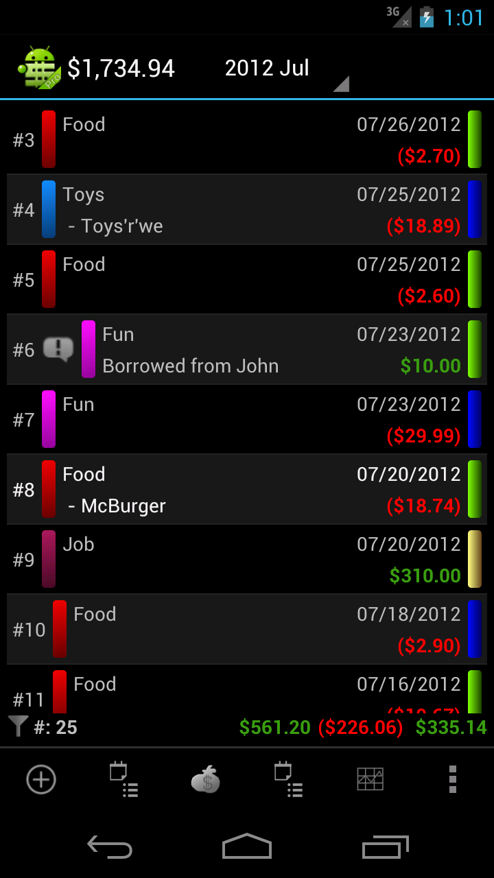 MoneyDroid Pro Screen 2