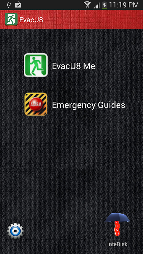 Android application EvacU8 screenshort