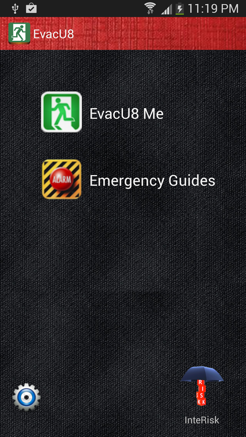 EvacU8 Screen 1