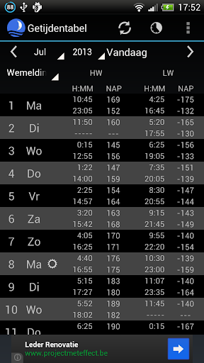 Getijdentabel 1.15.1 screenshots 1