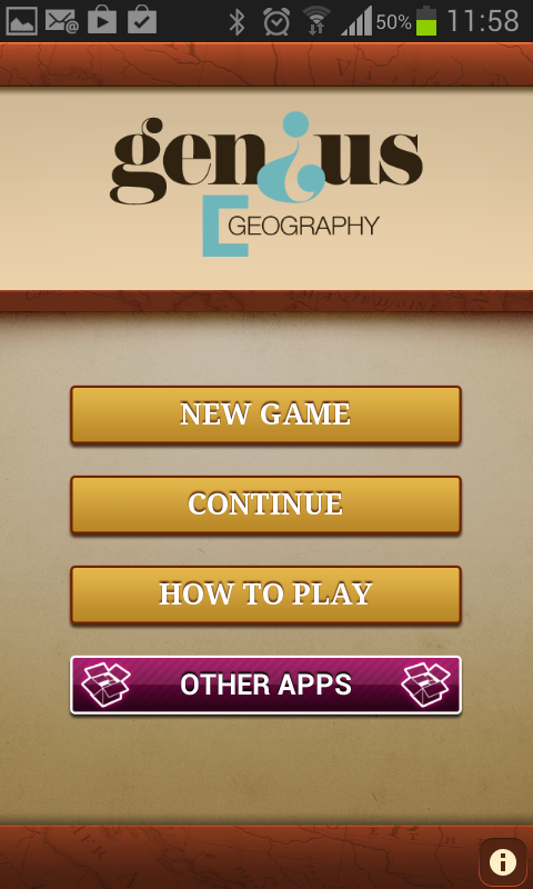 Genius Geography Quiz Screen 1