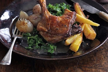 Duck legs braised with Seville oranges