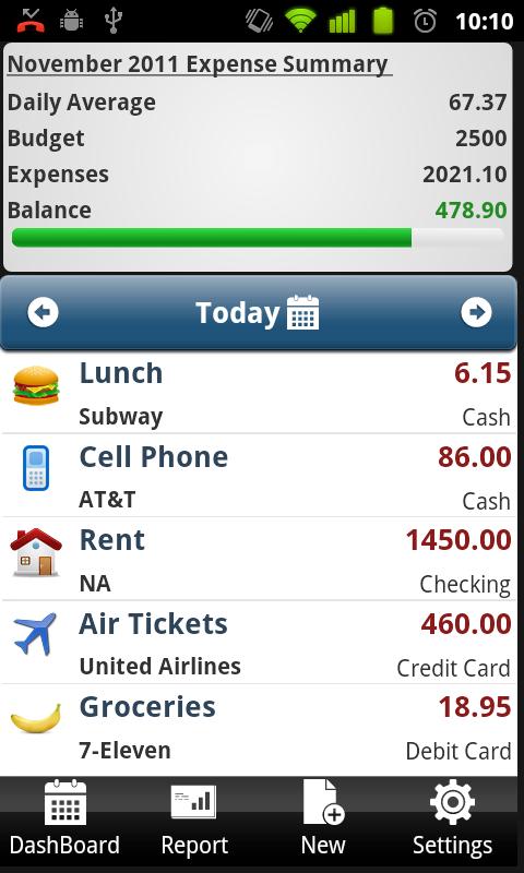 XpenseApp Screen 1